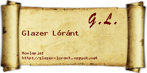Glazer Lóránt névjegykártya
